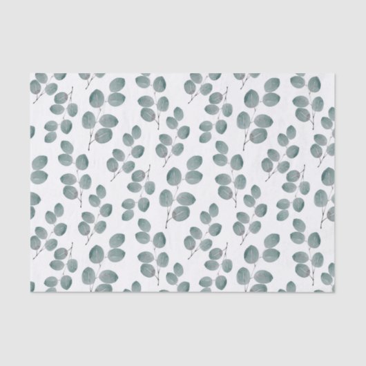 Muster für Aquarellfarben-Silver-Dollar-Eukalyptus Seidenpapier (Vorderseite)