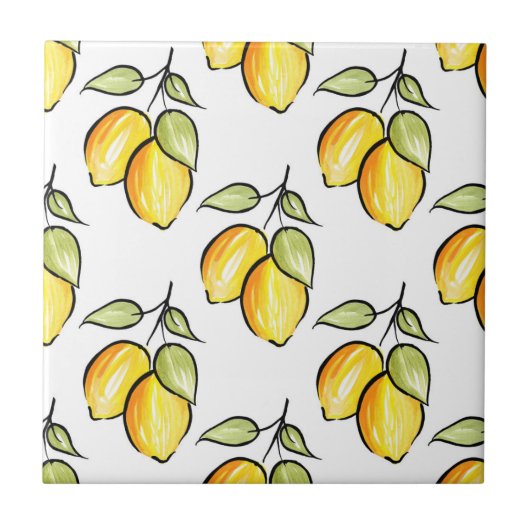 Muster für Aquarellfarben und Tintenklammern Fliese (Vorderseite)