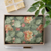 Muster für Aquarellkaktus Orangefarbene Blume Seidenpapier (Geschenk)