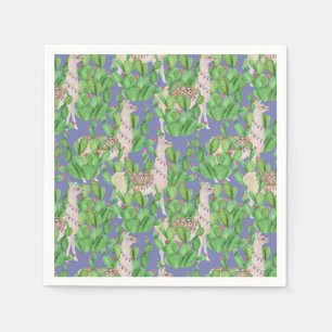 Muster für Aquarelllama und Catus Serviette