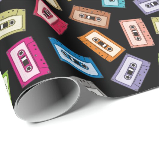 Muster für Audiokassetten Geschenkpapier (Rolleneckpunkt)