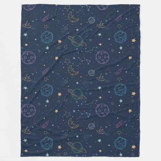 Muster für äußere Weltraumelemente Fleecedecke (Vorderseite)