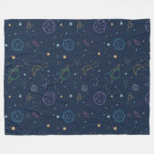 Muster für äußere Weltraumelemente Fleecedecke (Vorderseite (Horizontal))