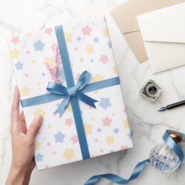 Muster für Baby Pink und Blue Stars Geschenkpapier