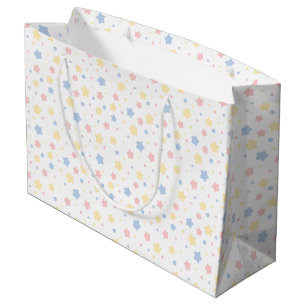 Muster für Baby Pink und Blue Stars Große Geschenktüte