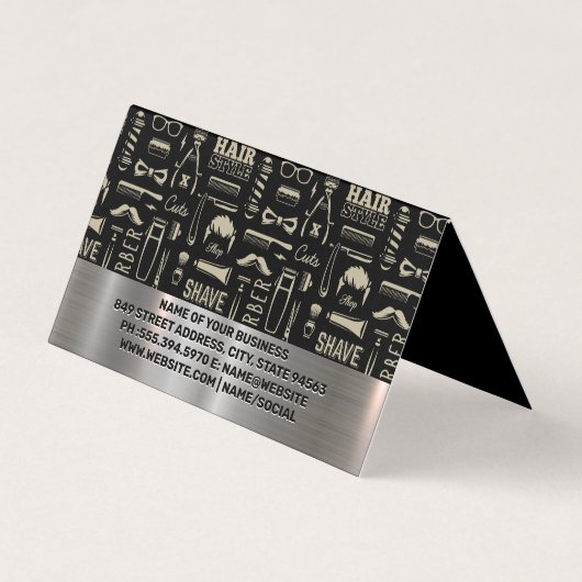 Muster für Barbertools | Rabatt Visitenkarten (Rückseite)