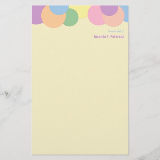 Muster für benutzerdefinierte farbige Kreise vom S Briefpapier (Vorderseite)