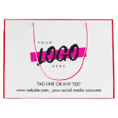 Muster für benutzerdefinierte Firmenlogos Text rot Große Geschenktüte (Vorderseite)