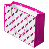 Muster für benutzerdefinierte Firmenlogos Text Wer Große Geschenktüte (Rückseite Schrägansicht)