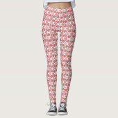 Muster für benutzerdefinierte Herzen und Rote Rose Leggings (Vorderseite)