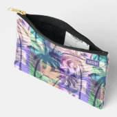 Muster für benutzerdefinierte Monogram Palm Trees Zubehörtasche (Offen)