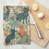 Muster für benutzerdefinierte Monogramm-Katzen Geschirrtuch (Viertel Falte)