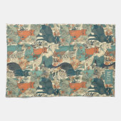 Muster für benutzerdefinierte Monogramm-Katzen Geschirrtuch (Horizontal)