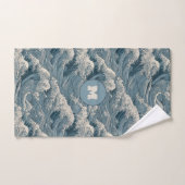 Muster für benutzerdefinierte Monogramm-Waves Badhandtuch Set (Handtuch)