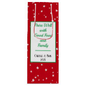 Muster für benutzerdefinierte Rot- und Weißsteine Geschenktüte Für Weinflaschen (Vorderseite)