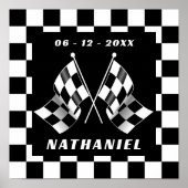 Muster für benutzerdefinierte Schwarz-weiße überpr Poster (Vorne)