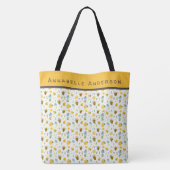 Muster für Bienen und Blume personalisieren Tote-B Tasche (Rückseite)
