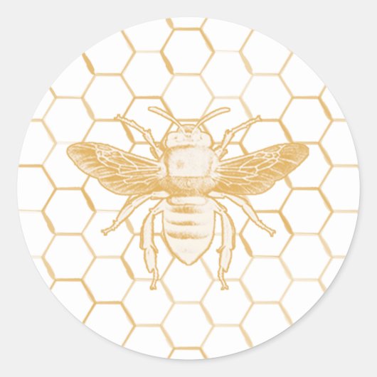 Muster für Bienen und Golden Honeycomb 2 Runder Aufkleber (Vorderseite)
