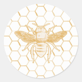 Muster für Bienen und Golden Honeycomb 2 Runder Aufkleber