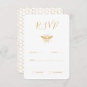 Muster für Bienen und Golden Honeycomb UAWG 2 RSVP Karte (Vorne/Hinten)