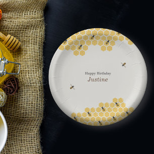 Muster für Bienen und Honeycomb Pappteller