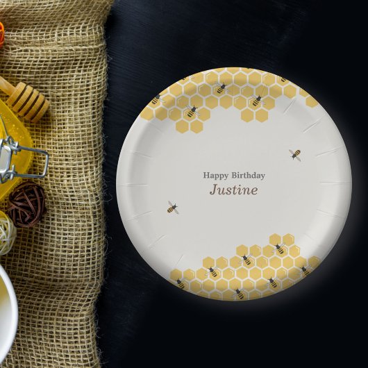 Muster für Bienen und Honeycomb Pappteller