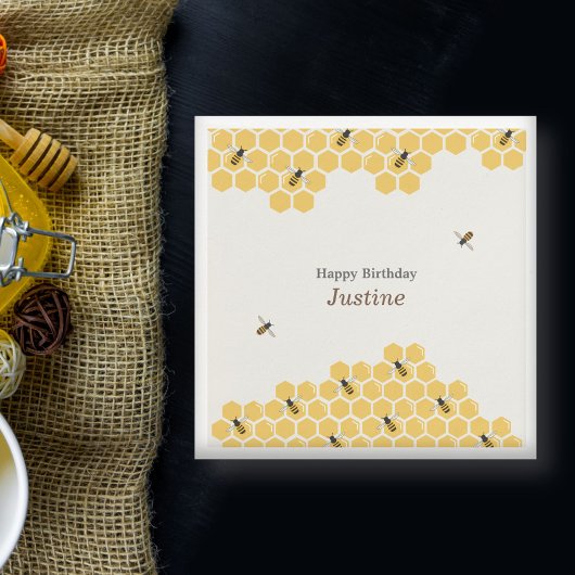 Muster für Bienen und Honeycomb Serviette