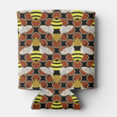 Muster für Bienen und Honigwaben Dosenkühler (Rückseite)