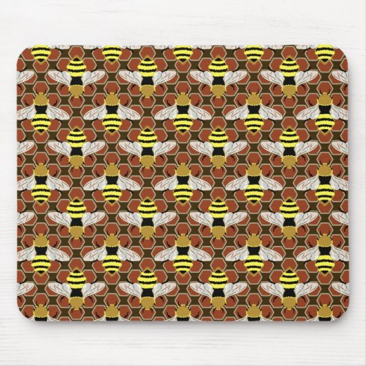 Muster für Bienen und Honigwaben Mousepad (Vorne)