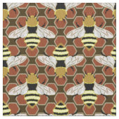Muster für Bienen und Honigwaben Stoff (Nahaufnahme)