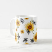 Muster für Bienen und Sonnenblumen Kaffeetasse (Vorderseite Links)