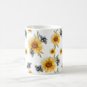 Muster für Bienen und Sonnenblumen Kaffeetasse (Mittel)