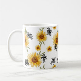 Muster für Bienen und Sonnenblumen Kaffeetasse