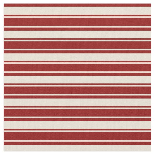 Muster für Bisque & Dark Red Stripes Stoff (Nahaufnahme)