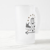 Muster für Black & White Hockey Sportgeräte Mattglas Bierglas (VorderseiteRechts)