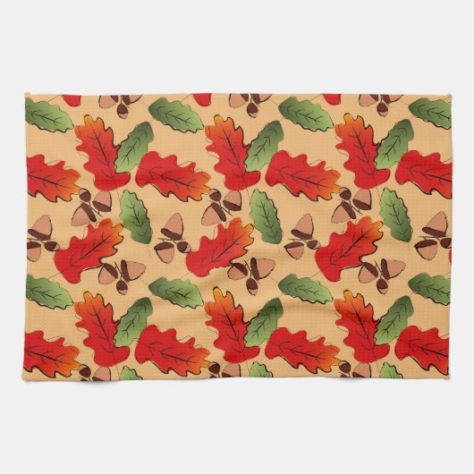 Muster für Blätter im Herbst Geschirrtuch (Horizontal)