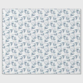 Muster für Blätter in blau lackierter Wasserfarbe Geschenkpapier (Flach)