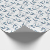 Muster für Blätter in blau lackierter Wasserfarbe Geschenkpapier (Ecke)