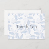 Muster für Blätter mit blauem Lagen Dankeskarte (Vorne/Hinten)