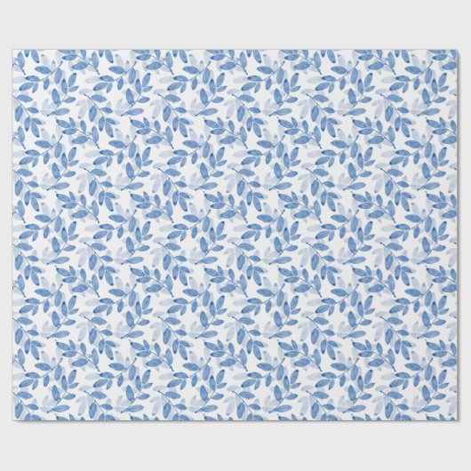 Muster für Blätter mit blauem Lagen Geschenkpapier (Flach)