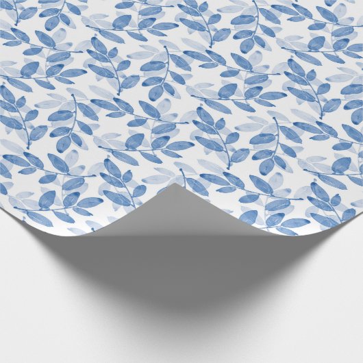 Muster für Blätter mit blauem Lagen Geschenkpapier (Ecke)