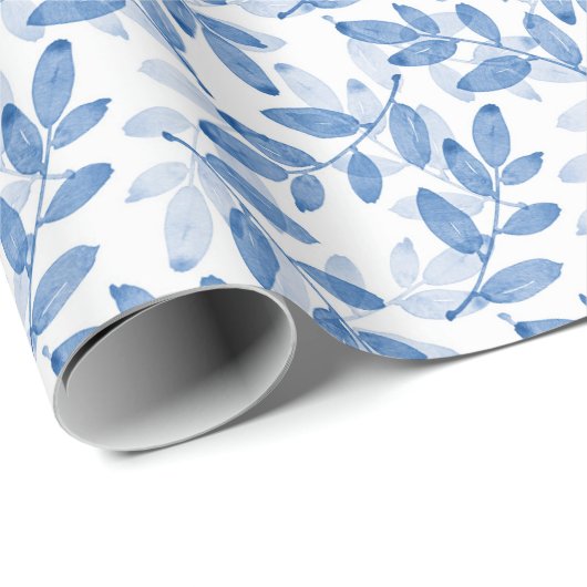 Muster für Blätter mit blauem Lagen Geschenkpapier (Rolleneckpunkt)