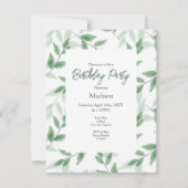 Muster für Blätter mit grüner Ebene Einladung (Vorderseite)