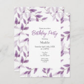 Muster für Blätter mit Pflaumenschichten Einladung (Vorne/Hinten)