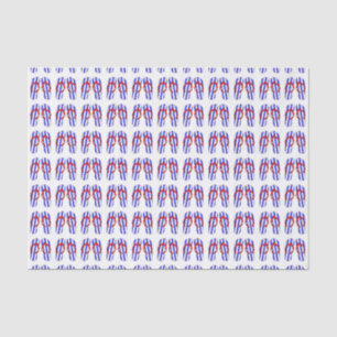 Muster für blau gestreifte Flip Flops Seidenpapier