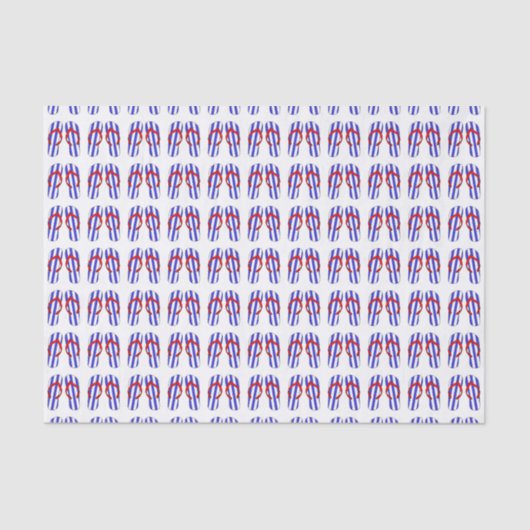 Muster für blau gestreifte Flip Flops Seidenpapier (Vorderseite)