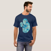 Muster für blaue Camouflage Paint Platsch v2 T-Shirt (Vorne ganz)