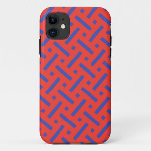Muster für blaue gestrichelte Linien auf rotem Hin Case-Mate iPhone Hülle