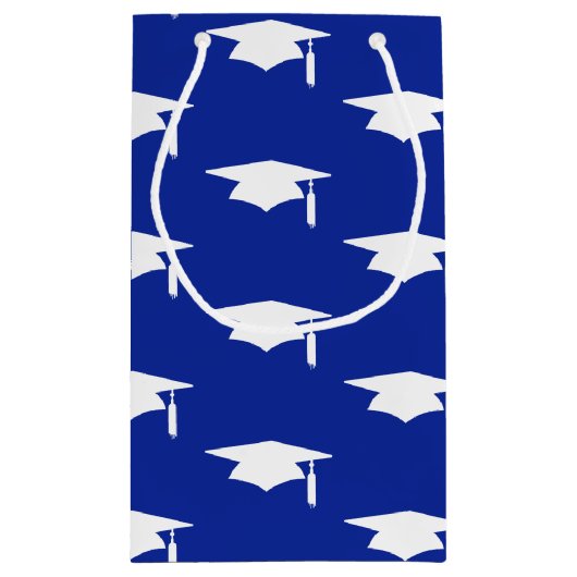 Muster für blaue Graduierungsklammern - Abschluss Kleine Geschenktüte (Rückseite)