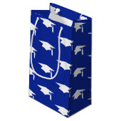 Muster für blaue Graduierungsklammern - Abschluss Kleine Geschenktüte (Rückseite Schrägansicht)